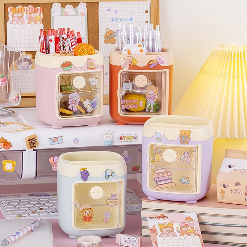 [risingmp] Hộp Đựng Bút Nhiều Ngăn Họa Tiết Hoạt Hình Dễ Thương Sáng Tạo Cho Học Sinh / Văn Phòng