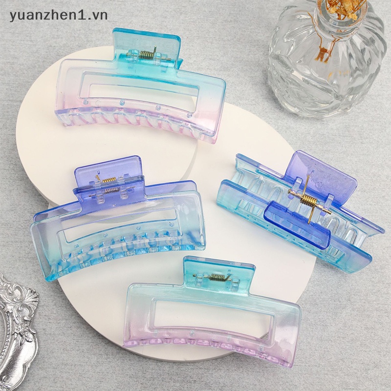 Kẹp Tóc Càng Cua Bằng Nhựa Trong Suốt Màu Gradient Phong Cách Hàn Quốc