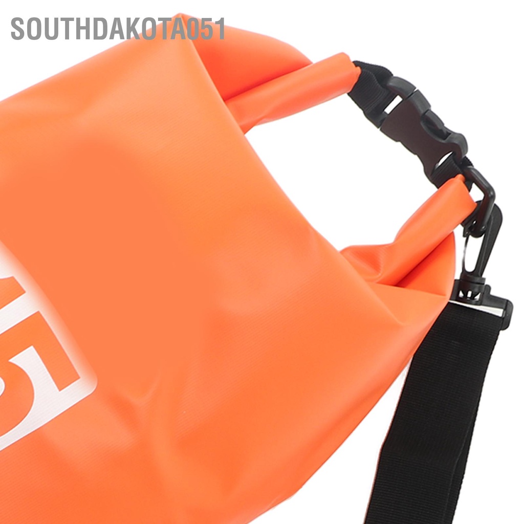 Southdakota051 Túi Khô Chống Thấm Nước Di Động Có Thể Gập Lại PVC Lưu Trữ Đồ Dây Đeo Vai Cho Bơi Đi Bè Cắm Trại 15L