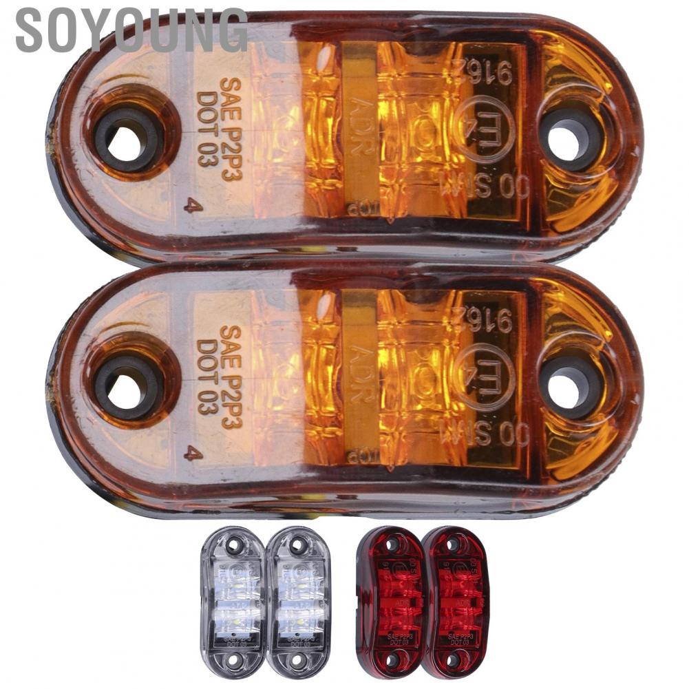 Soyoung 10-30V 2LED Side Marker Light High Brightness Turn Signal Lamp for Cars Trucks Trailers RVs