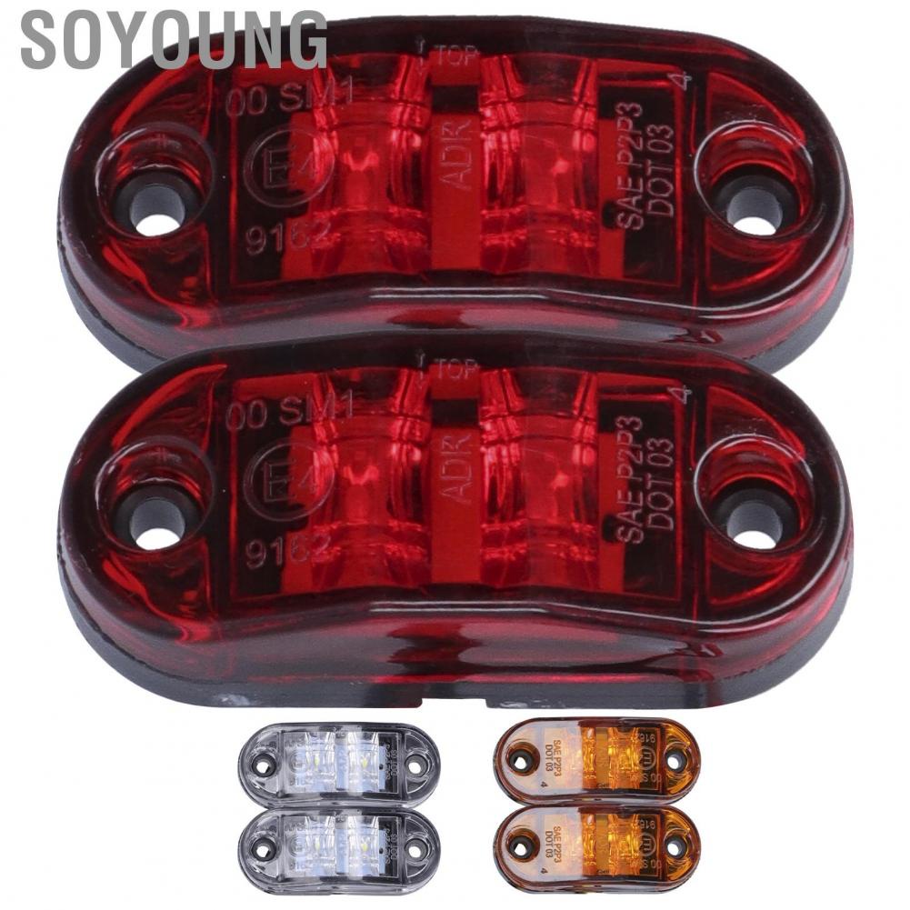 Soyoung 10-30V 2LED Side Marker Light High Brightness Turn Signal Lamp for Cars Trucks Trailers RVs