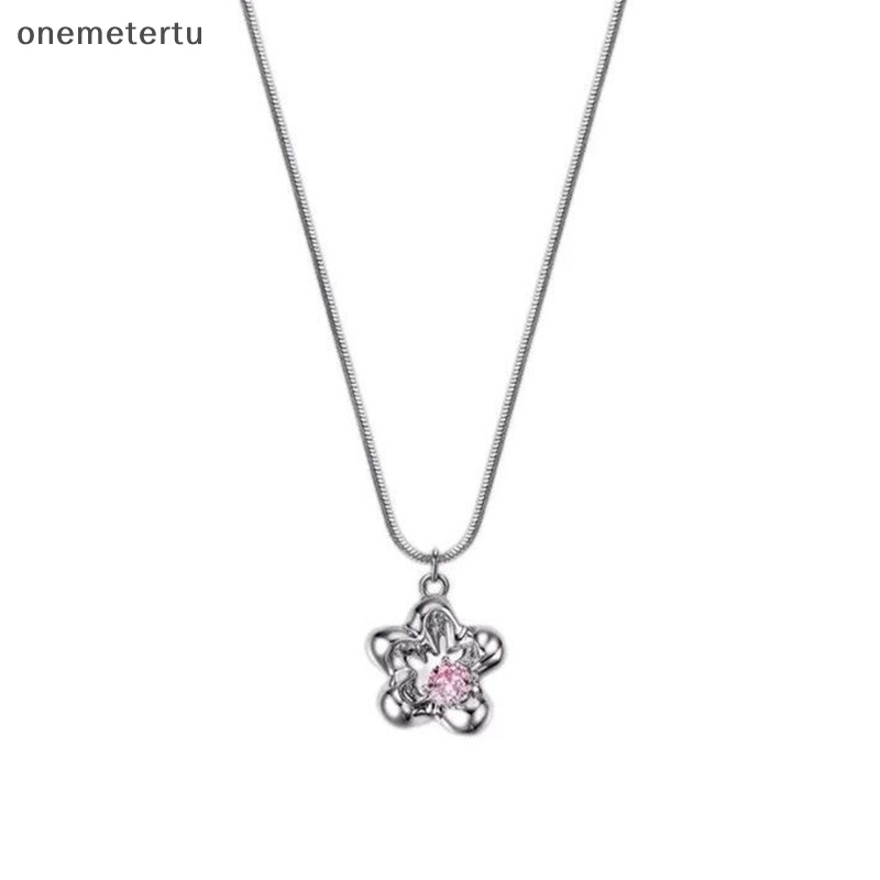 Vòng cổ Mặt Hình Ngôi Sao / Trái Tim Đính Đá Zircon Màu Hồng Xinh Xắn Cho Nữ