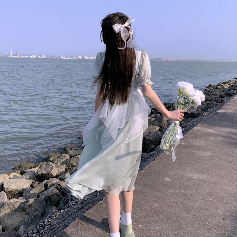 Đầm Lưới Thiết Kế Không Đồng Đều Mới Xinh Xắn Thời Trang Dành Cho Nữ