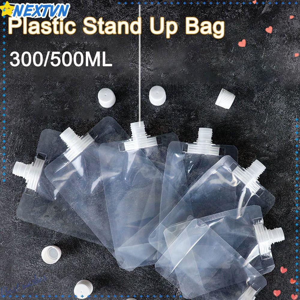 Set 20 Túi Nhựa Đựng Nước Ép / Sữa Trái Cây Có Giá Đỡ