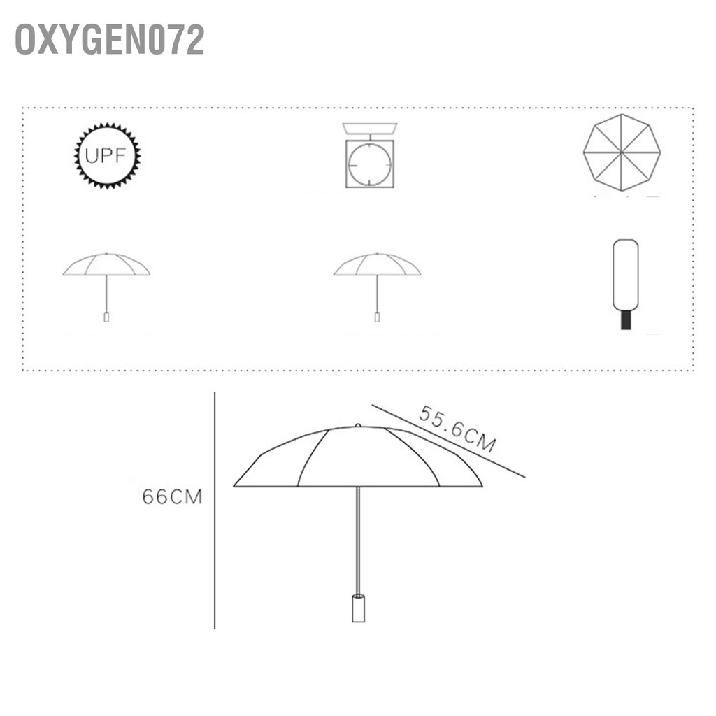 Oxygen072 Ô di động có thể gập lại Vinyl Phiên bản thời trang Hàn Quốc Dù che nắng UV Cách ly màu đen Họa tiết hoạt hình dễ thương
