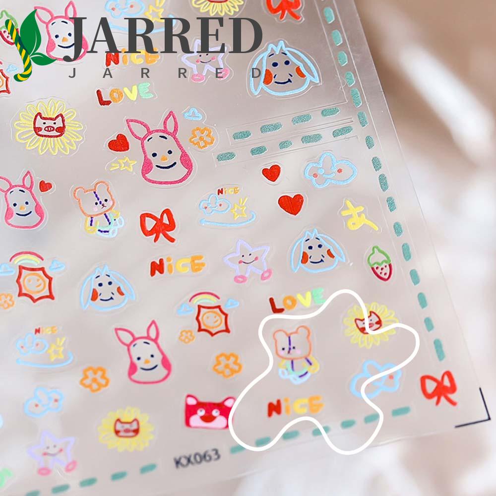 JARRED Miếng Dán Trang Trí Móng Tay 5D Siêu Mỏng Dễ Thương DIY