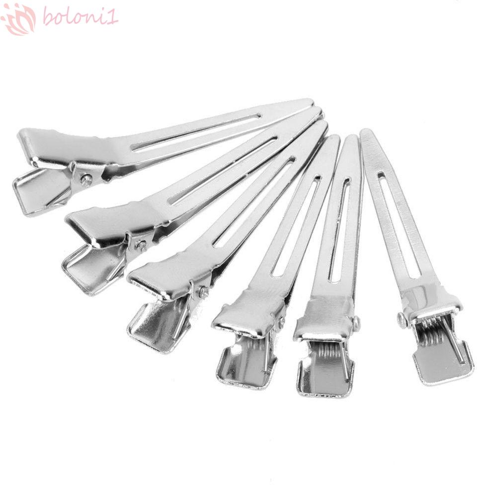 Set 50 Kẹp Tóc Cá Sấu Đế Phẳng Bằng Kim Loại Siêu Mỏng Tạo Kiểu Tóc