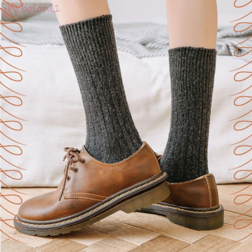 [COD] Vớ Len Ống Lửng Họa Tiết Kẻ Sọc Thoải Mái Thời Trang Mùa Đông Dành Cho Nữ