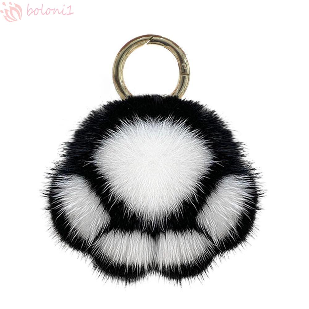 Móc Khóa Hình Chân Mèo Phối Lông Nhân Tạo Dễ Thương