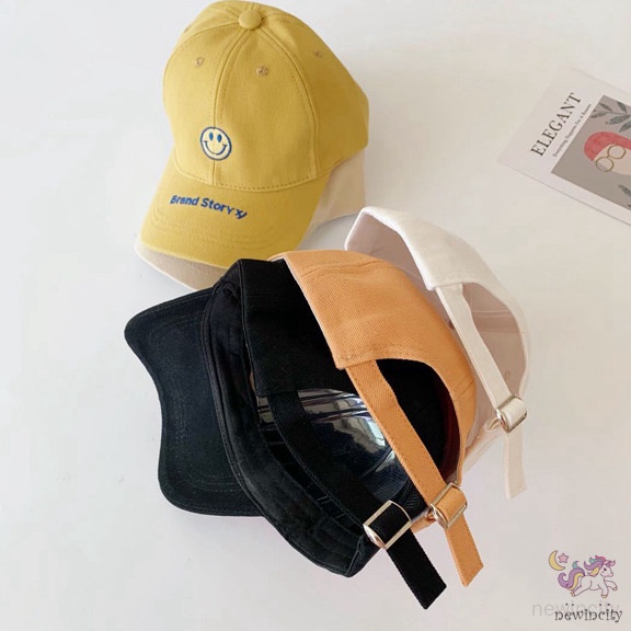 Mũ Lưỡi Trai Thêu Hình Mặt Cười Phong Cách Hàn Quốc Cho Bé