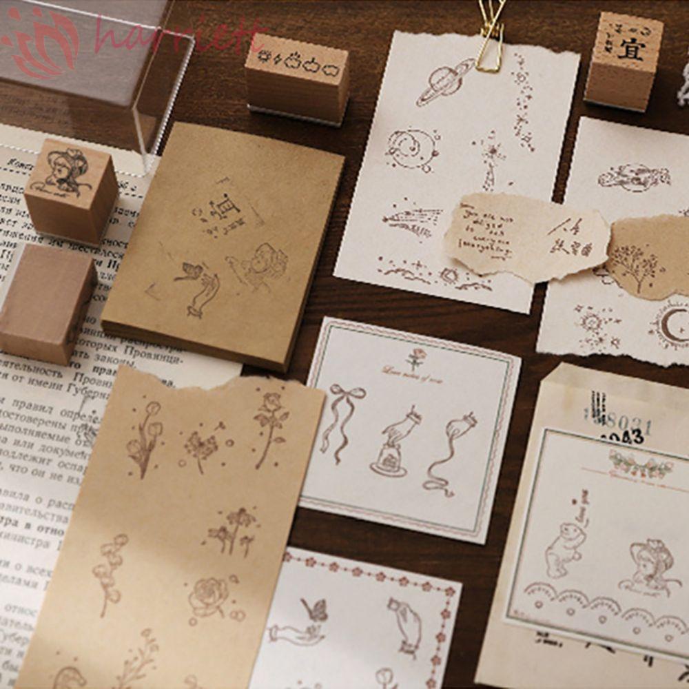 Con Dấu Bằng Gỗ Họa Tiết Hoa Phong Cách Trung Quốc Dễ Thương Dùng Trang Trí Sổ Tay DIY