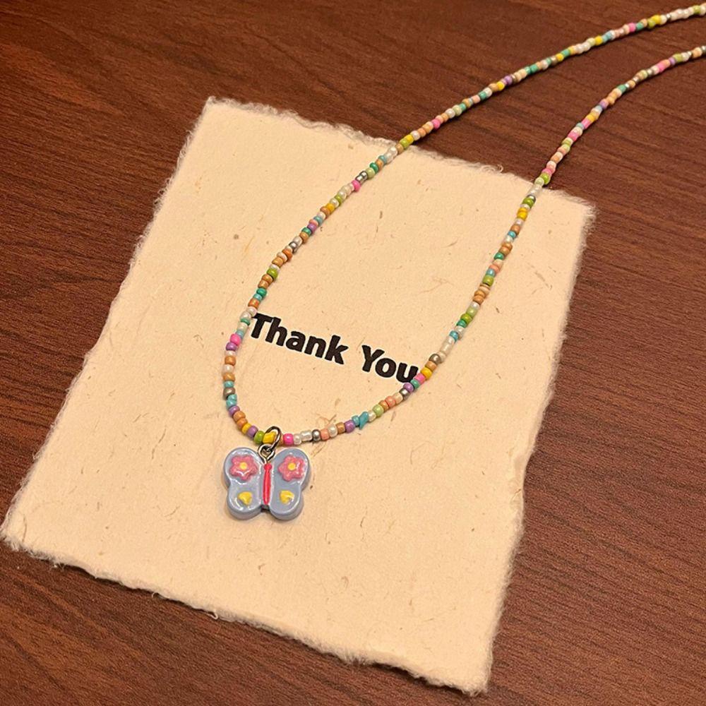 OCEANMAP Vòng Cổ Choker Bằng Hợp Kim Đính Hạt Acrylic Màu Hồng / Tím Ngọt Ngào Phong Cách Hàn Quốc Y2K Cho Nữ