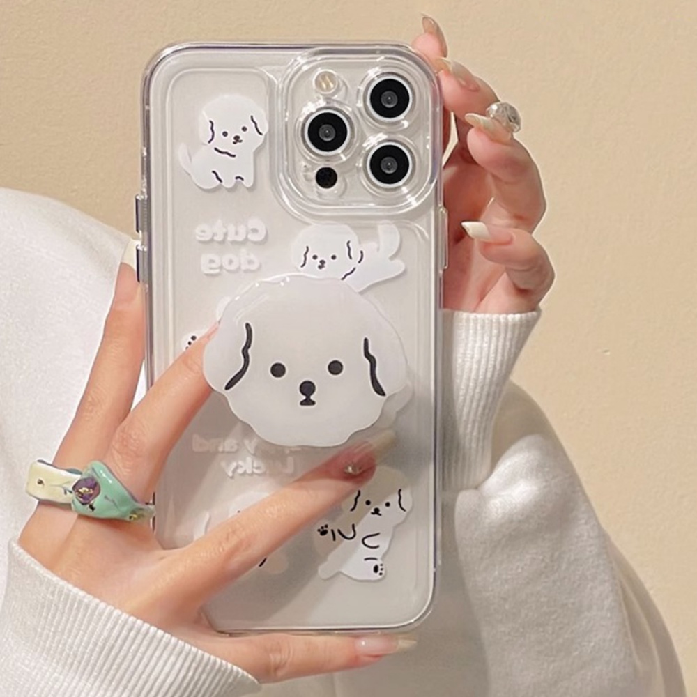 Ốp Điện Thoại TPU Có Giá Đỡ Hình Thú Cưng 3d Dễ Thương Cho Iphone 11 Case 14 13 12 Pro Max XS XR 7 8 Plus