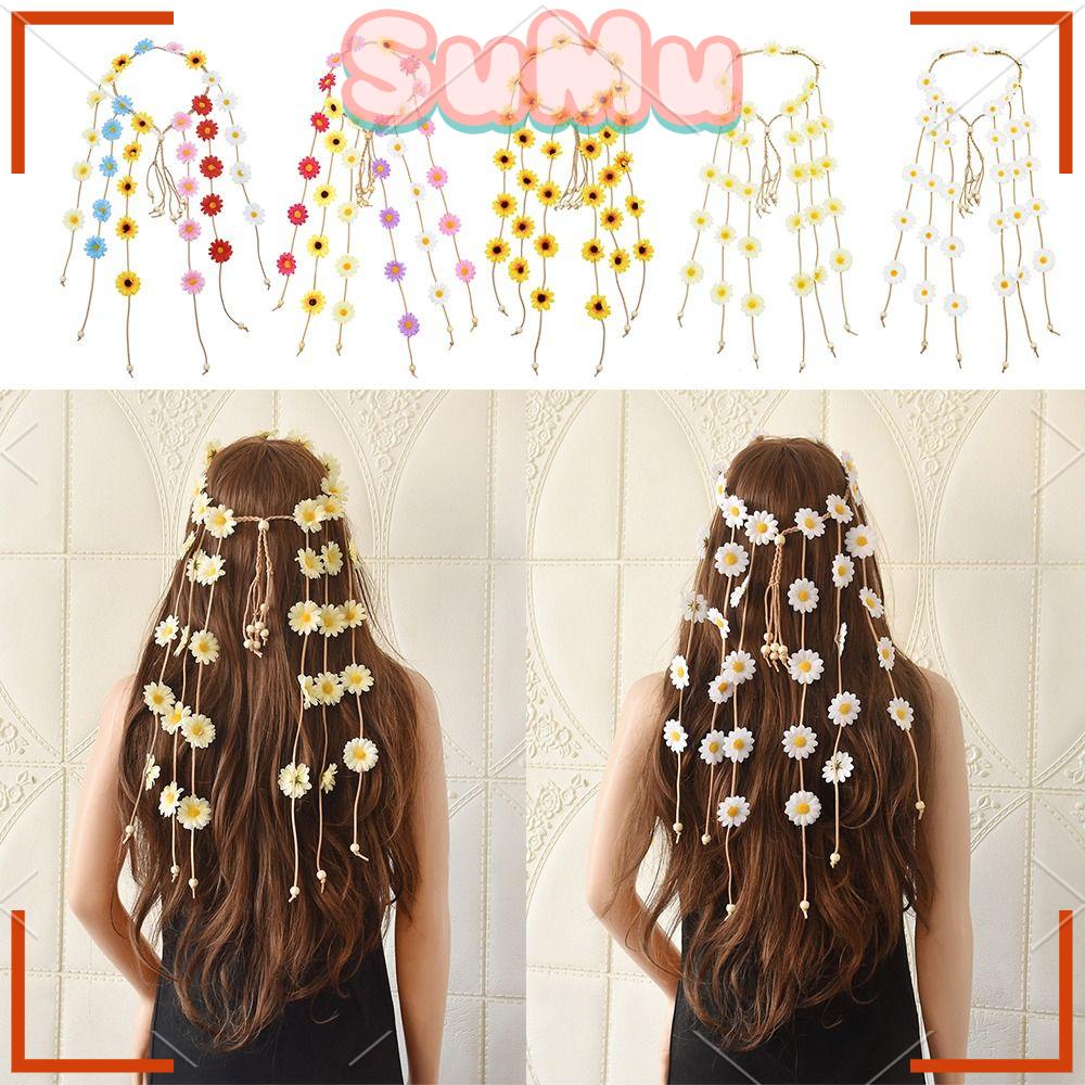 Băng Đô Hoa Cúc Tua Rua Cho Tiệc Cưới