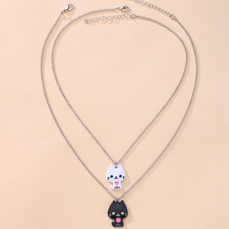 Ygt Set 2 Vòng Cổ Choker Hình Mèo Tráng Men Ngọc Trai Dễ Thương Làm Quà Tặng Cho Bạn Gái