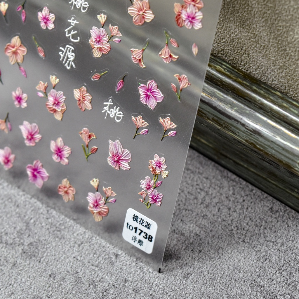 Tomoni Bộ 1709 Sticker Nổi Dán Móng Tay 5d Hình Cánh Đồng Hoa Phong Cách Nhật Bản Dễ Thương