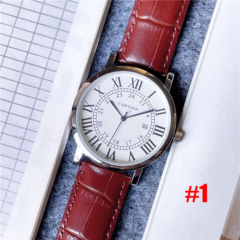 Đồng Hồ Quartz Nam Hiển Thị Ngày Với Dây Đeo Da