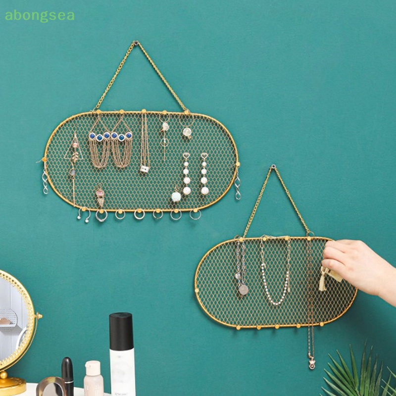 Abongsea Giá Sắt Treo Bông Tai Trang Sức Gắn Tường Phong Cách Bắc Âu Sang Trọng
