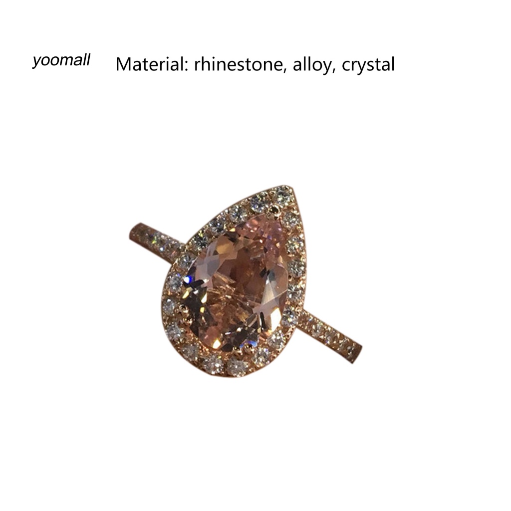 Nhẫn Đính Đá Hình Giọt Nước Thời Trang Cho Nữ