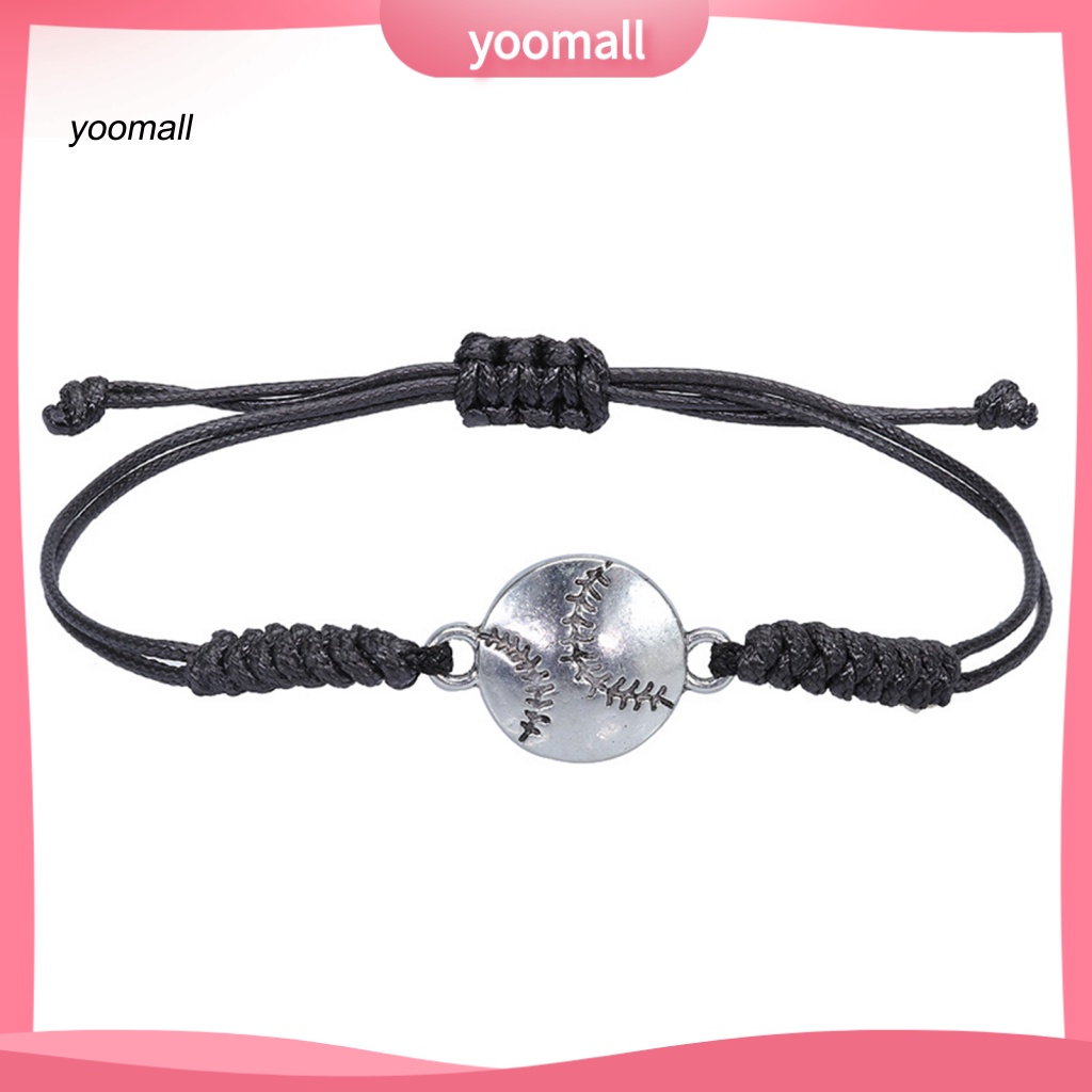 Vòng Đeo Tay Dây Sáp Bện Unisex Có Thể Điều Chỉnh Hình Quả Bóng Đá Thể Thao