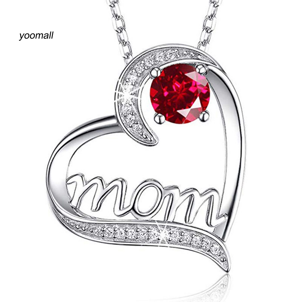 Vòng cổ Mặt Hình Trái Tim Khắc Chữ Tinh Tế Cho Ngày Của Mẹ