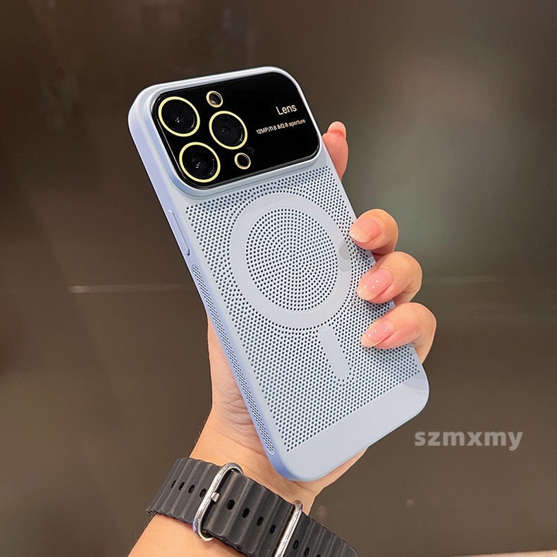 Ốp Điện Thoại Cứng Nam Châm Làm Mát Chống Sốc Sang Trọng Cho Iphone 14 13 11 12 Pro Max