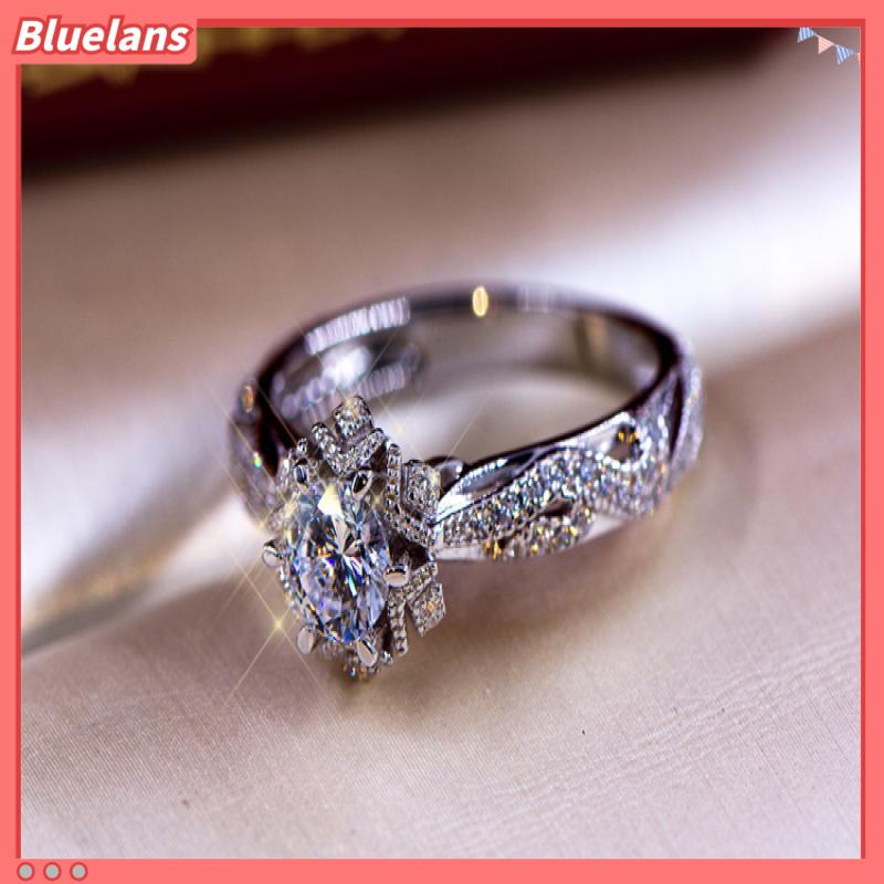 Nhẫn Đính Hôn Zhenrong Đính Đá Zircon Giả Hình Hoa Và Ngôi Sao 1 Carat Phong Cách Âu Mỹ