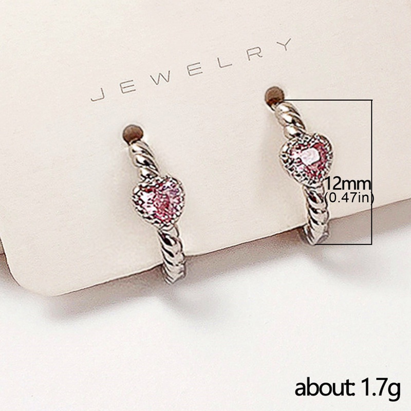 Ygt Bông Tai Zircon Hồng Hình Trái Tim Chống Dị Ứng Thời Trang Sáng Tạo Thích Hợp Làm Quà Tặng Cho Cặp