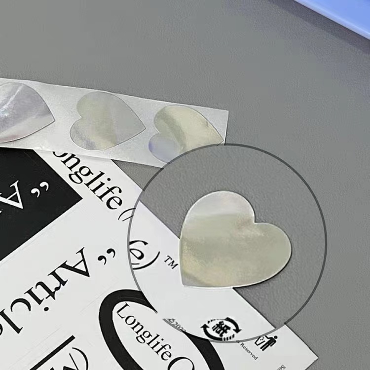 Bộ 500 Miếng Dán Hình Trái Tim Màu Bạc