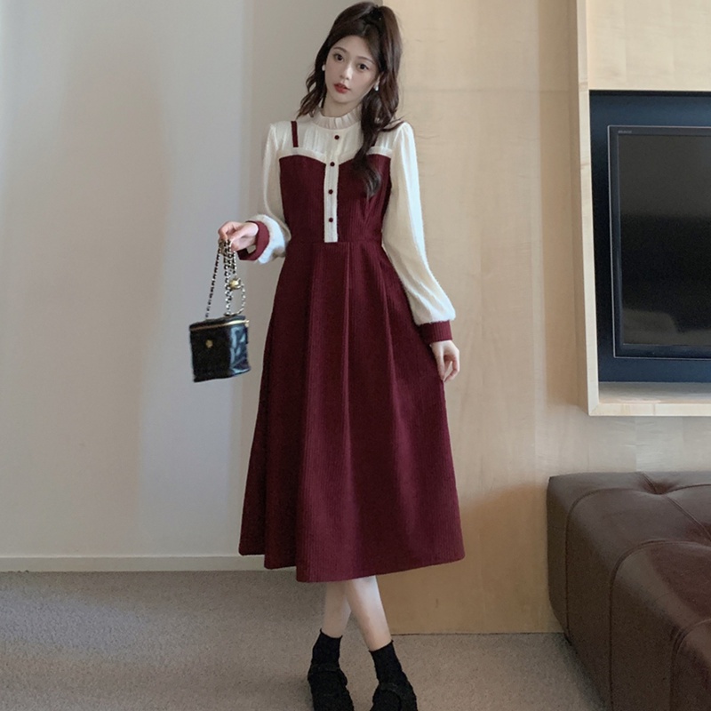 Đầm Midi Tay Dài Phong Cách Pháp Cổ Điển Thời Trang Sang Trọng Cho Nữ