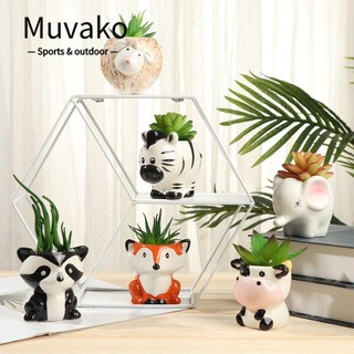 MUVAKO Gift Ceramics Garden Ornaments Succulent Plant Pots Flower Pots Mini Home Decor Fashion Cartoon Cute Animal