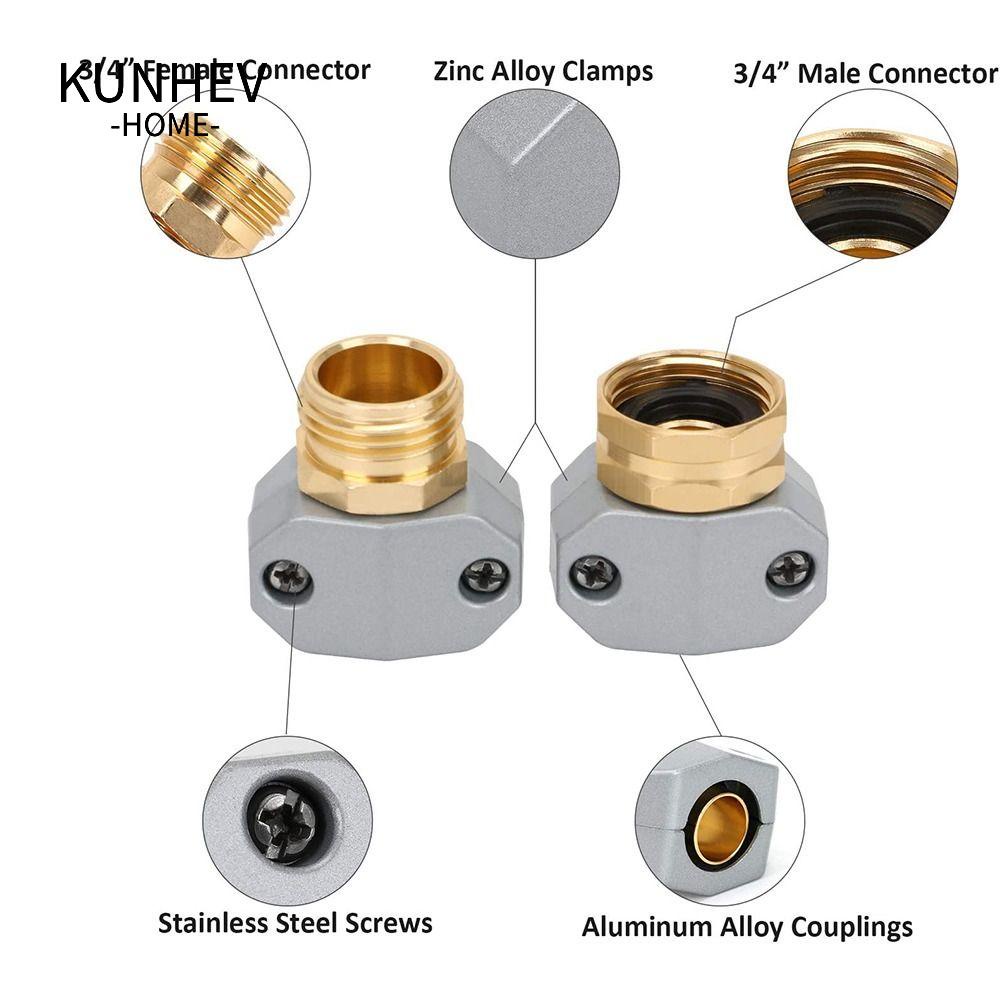 KUNHEV Set 2 Đầu Nối Ống Nước Tưới Cây Sân Vườn Siêu Bền Tiện Dụng