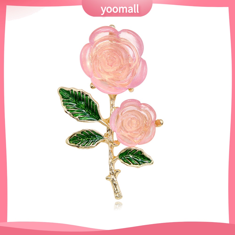 [YM] Ghim Cài Áo Hình Hoa Giọt Nước Đá Pha Lê Màu Xanh Lá Thời Trang Cao Cấp Dành Cho Nữ
