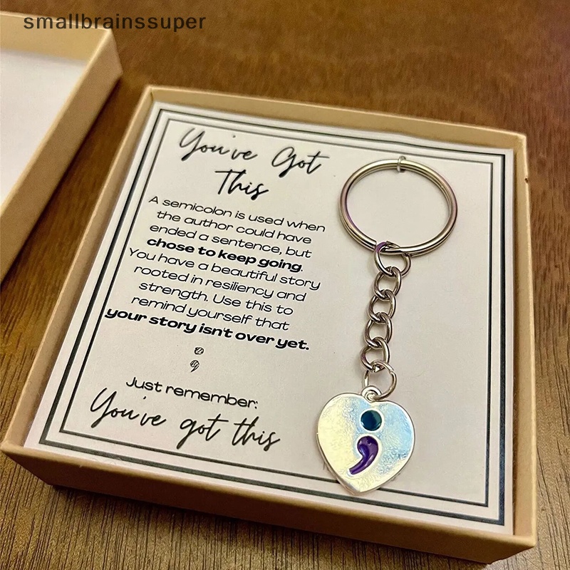 Smallbrainssuper Móc Chìa Khóa Hình Bán Nguyệt Bằng Kim Loại Trái Tim Cá Tính Làm Quà Tặng Trang Sức SBS