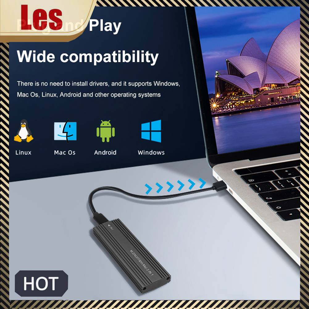 Hộp Đựng Ổ Cứng 10Gbps 2TB Chuyển Đổi Từ USB 3.0 Sang M.2 NGFF PCIe NVMe SSD Ốp