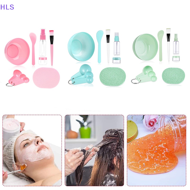 Bộ Dụng Cụ Tự Trộn Mặt Nạ 9 Trong 1 Gồm Bát / Muỗng / Lọ / Lọ / Múc Trộn / Que Khuấy Chăm Sóc