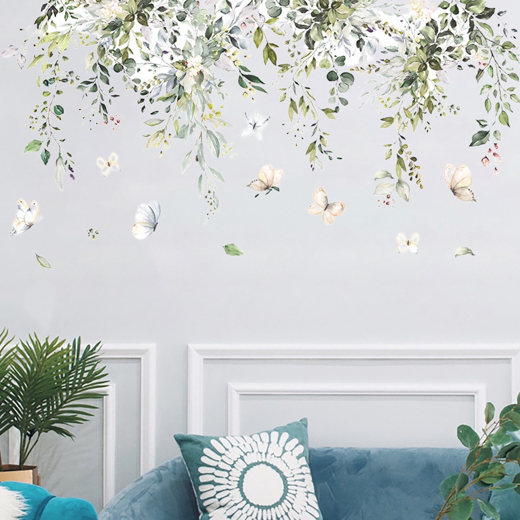 Set 2 Tấm Sticker Dán Tường Hình Bướm / Máy Bay Trang Trí Nội Thất