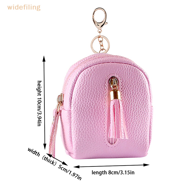 Ví Da PU Mini Màu Trơn Có Khóa Kéo Dùng Đựng Tiền Xu Dành Cho Nữ