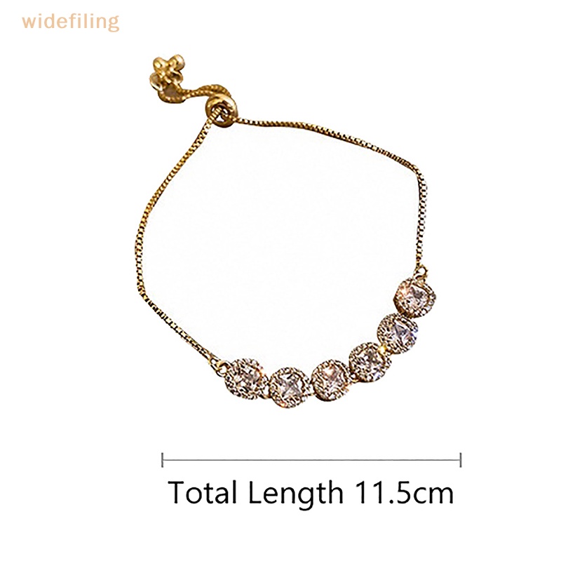 Vòng Tay Mạ Vàng Đính Đá Lấp Lánh Chất Lượng Cao Có Thể Điều Chỉnh Cho Nữ