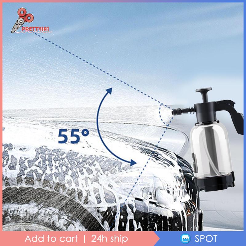 [Prettyia1] Bình Xịt Bọt Tuyết Rửa Xe Hơi Màu Đen 2.0L