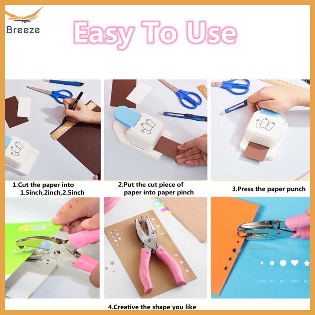 Bộ 2 Đầu Đục Lỗ Tròn Vừa 3 Trong 1 3mm Làm Đồ Thủ Công Diy