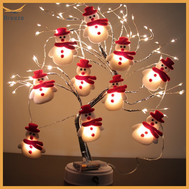 Dây Đèn Led Hình Người Tuyết Nhiều Màu Trang Trí Cây Thông Giáng Sinh