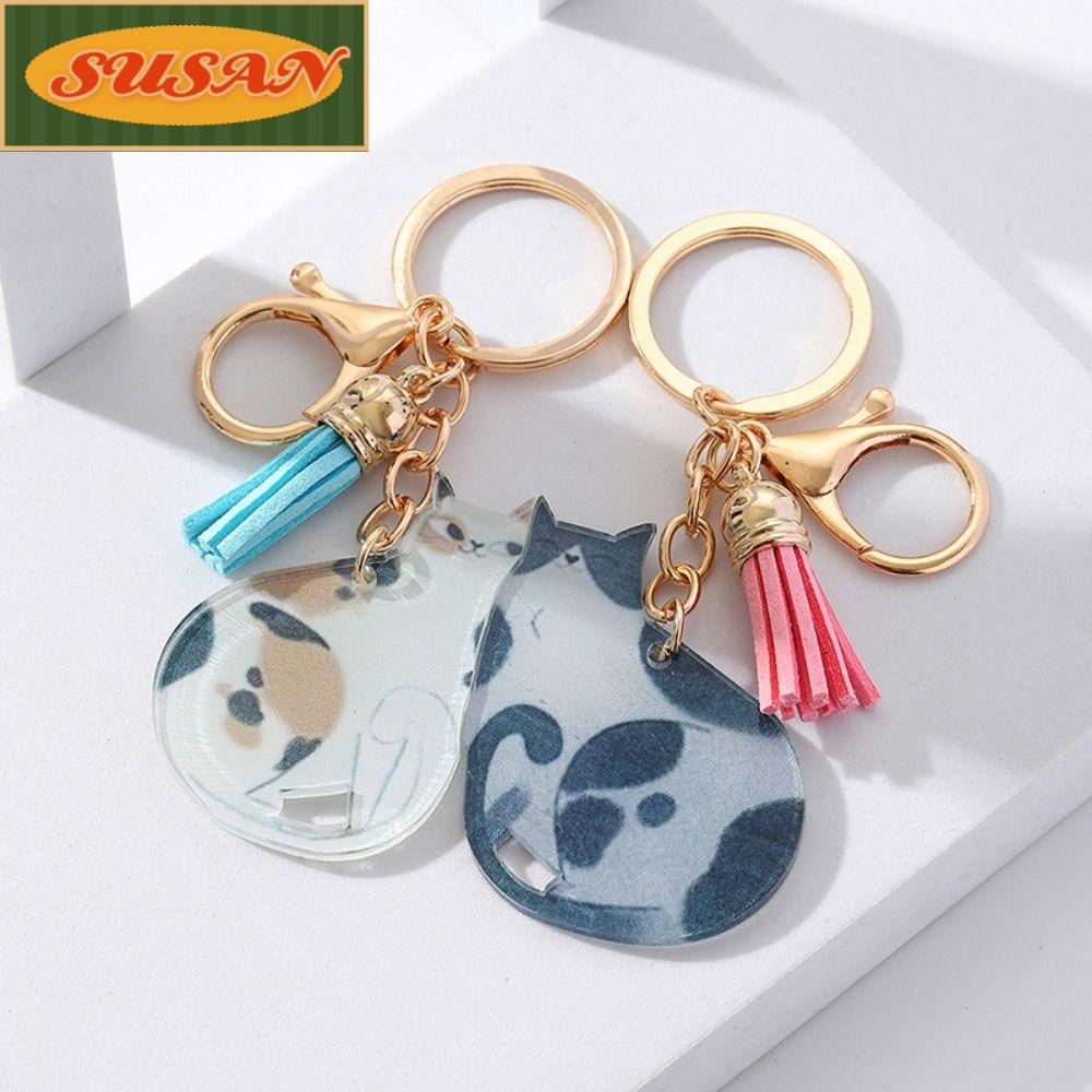 SUSANS Set 2 Móc Chìa Khóa Bằng Gỗ Thời Trang