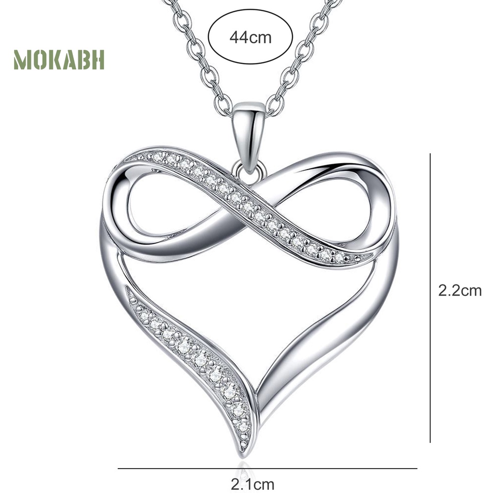 [Mok Abh] Vòng cổ Mặt Hình Số 8 Đính Đá Lấp Lánh Kiểu Dáng Sang Trọng Cho Nữ