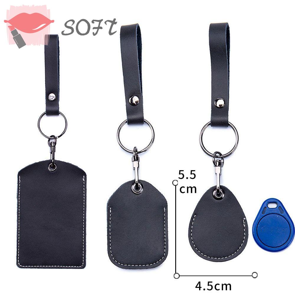 SOFTNESS Ví Da Đựng Thẻ ID / Chìa Khóa Đa Năng Tiện Dụng Ốp