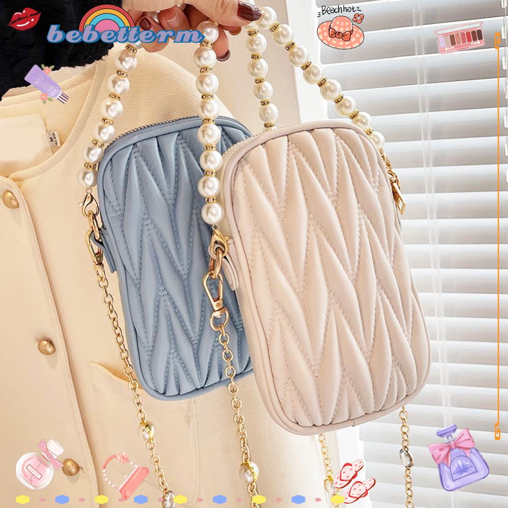 BEBETTERM Túi Xách Da PU Hoạ Tiết Hình Thoi Thiết Kế Sang Trọng