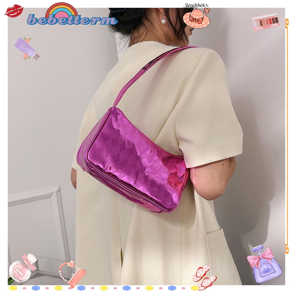 BEBETTERM Túi Xách Tay Màu Sắc Đơn Giản Họa Tiết Vân Đá Sang Trọng