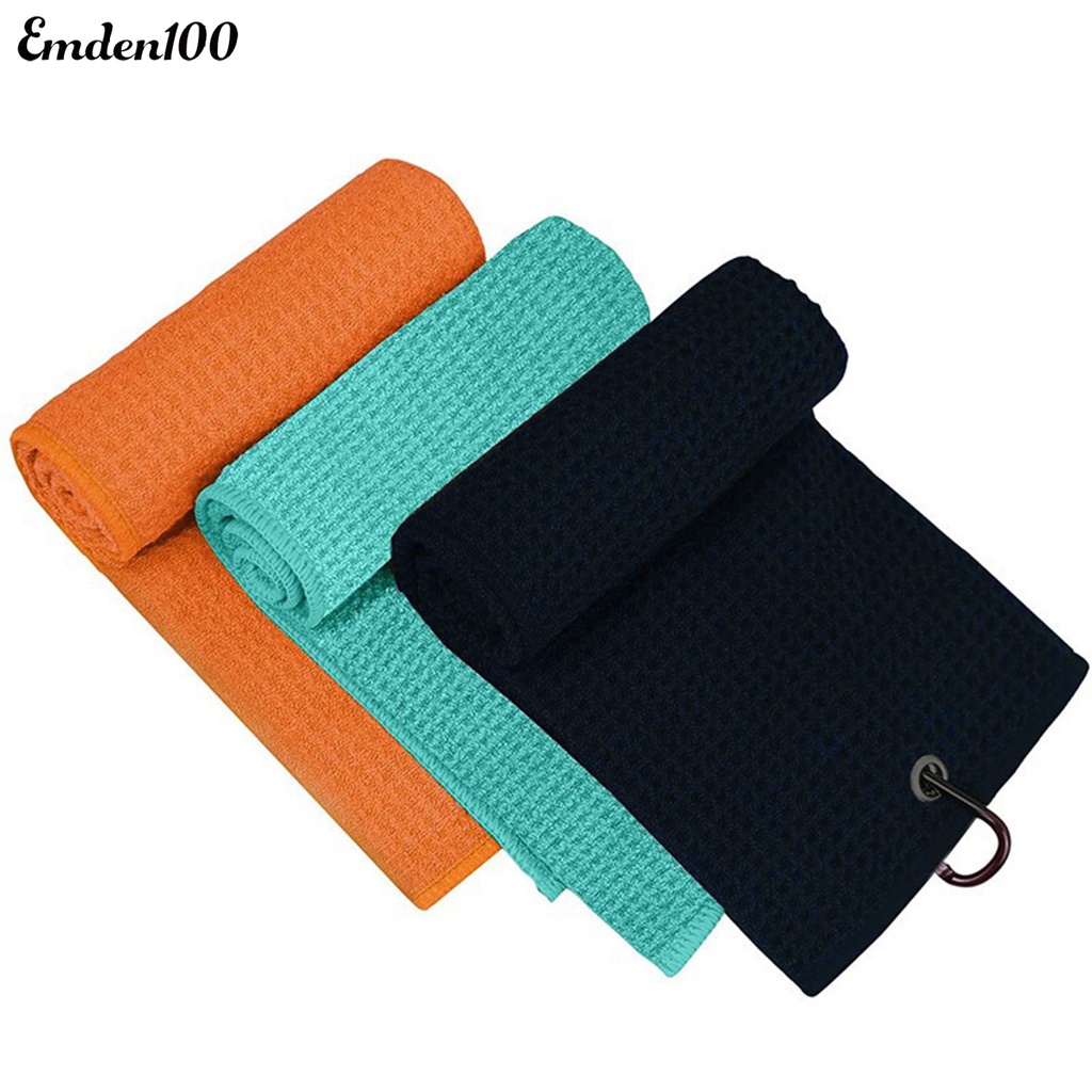Emden Khăn Lau Mồ Hôi Không Lông Xù Siêu Sạch Sẽ Có Kẹp Làm Sạch Hiệu Quả Nhanh Khô Họa Tiết Waffle Dành Cho Gậy Đánh Golfer