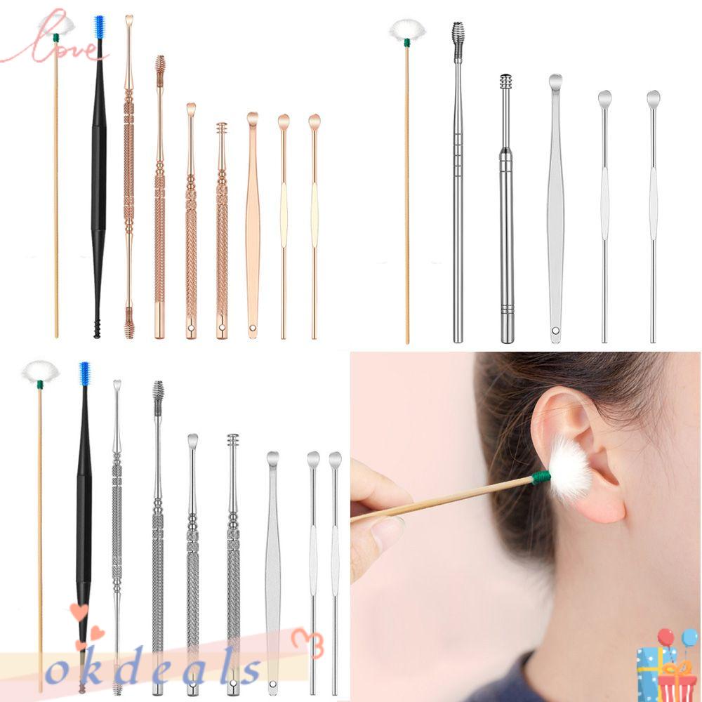 OKDEALS Khuyên Tai Dạng Xoắn Ốc Bằng Thép Không Gỉ Màu Vàng / Bạc