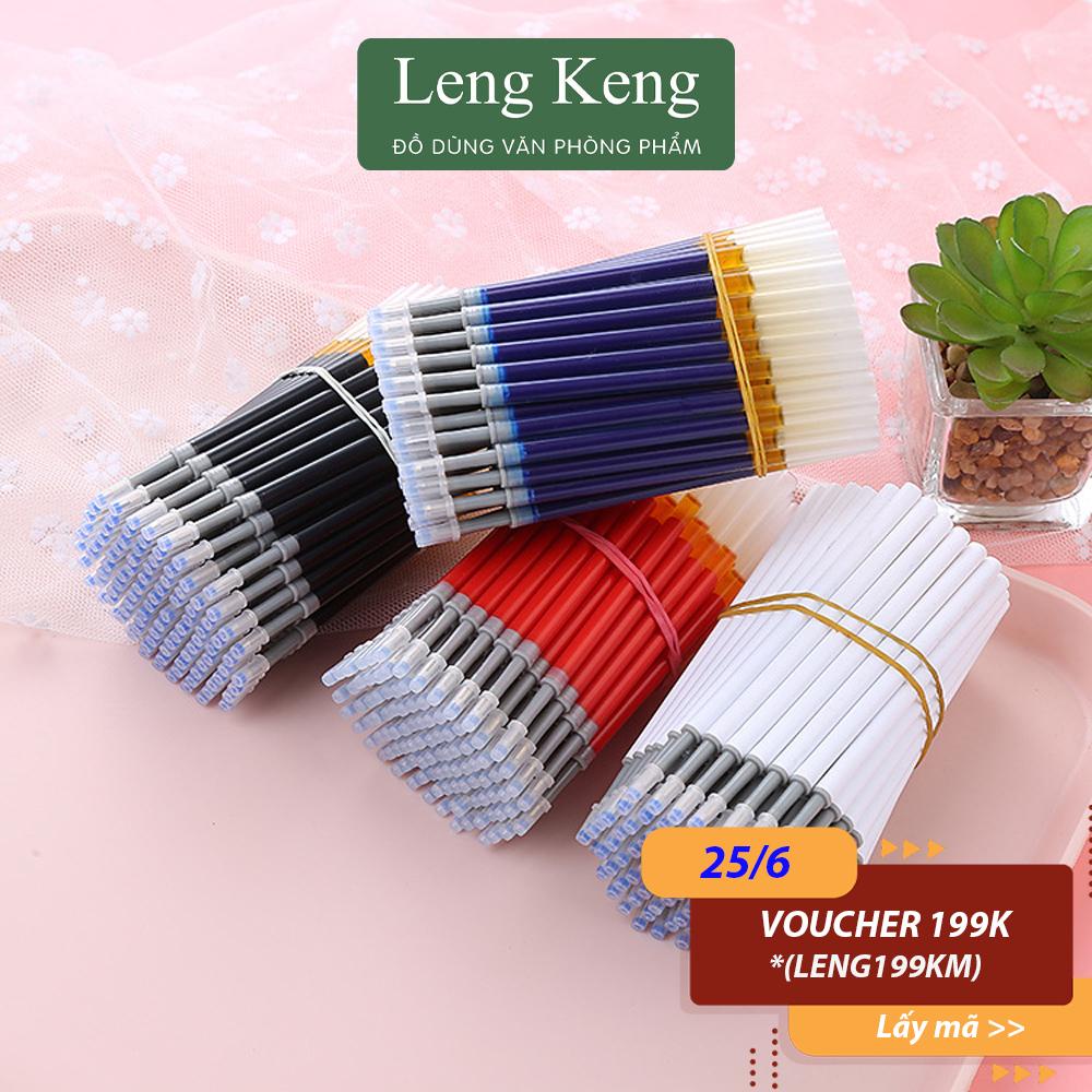 Ngòi bút bấm văn phòng phẩm Leng Keng ruột bút 11cm dành cho bút gel mực đen xanh đỏ RB58